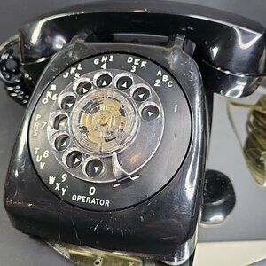 Vintage Black Automatic Electric Rotary Dial Phone Canada 1965
